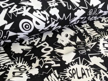 Reststück! French Terry Black & White Baam Schwarz 30 x VB